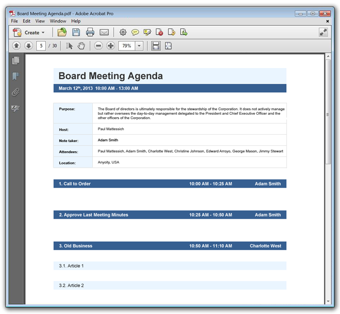 how to type up minutes from a meeting template